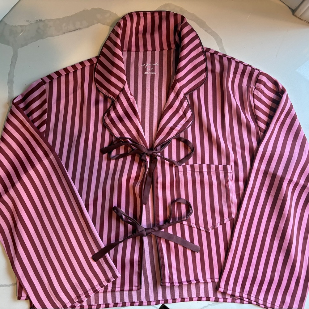Pink and Crimson Striped Lounge Top, NWT, Urban Outfitters.